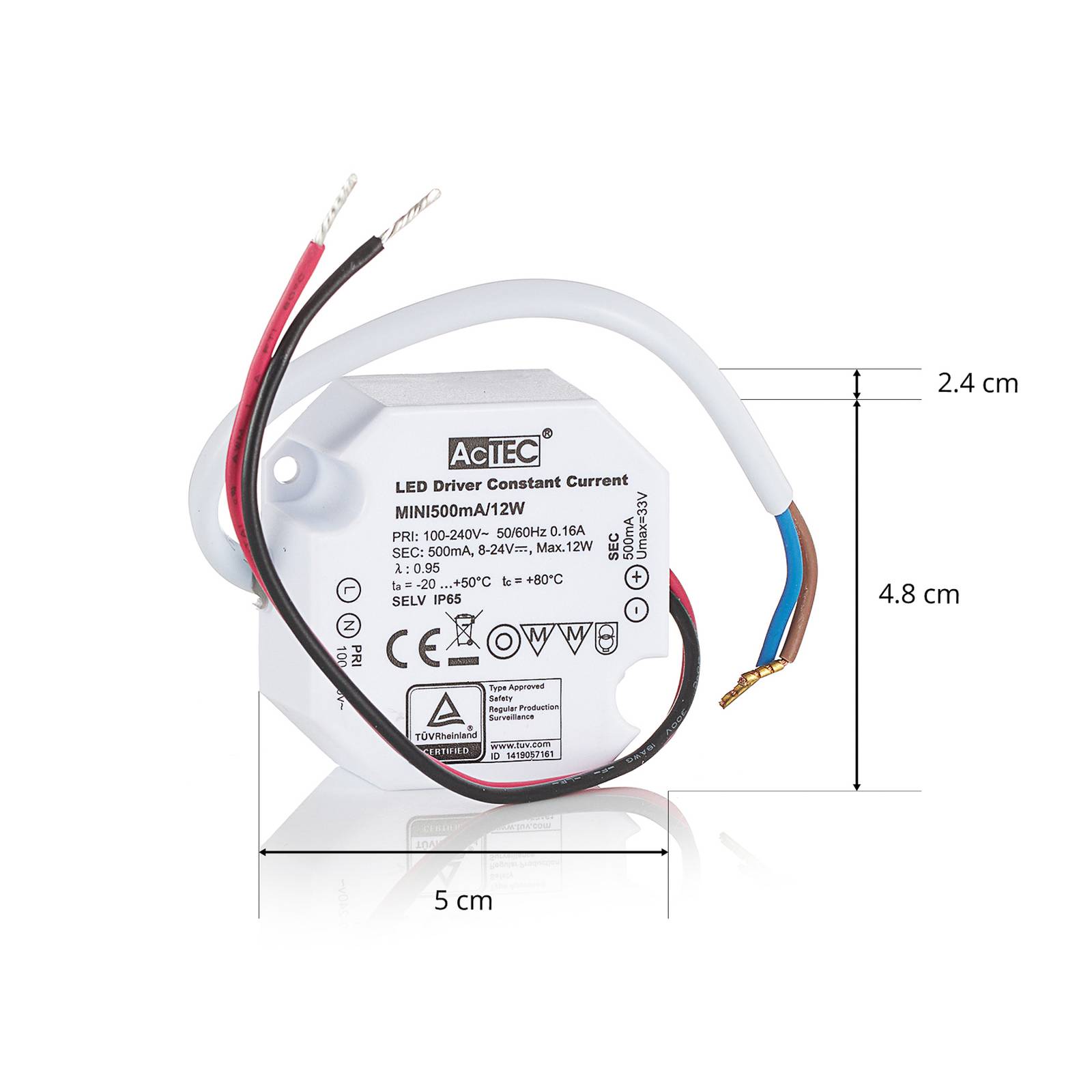 AcTEC Mini LED-Treiber CC 500mA, 12W, IP65 von AcTEC