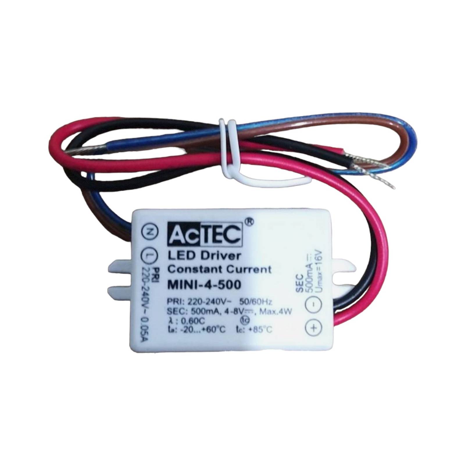 AcTEC Mini LED-Treiber CC 500mA, 4W, IP65 von AcTEC