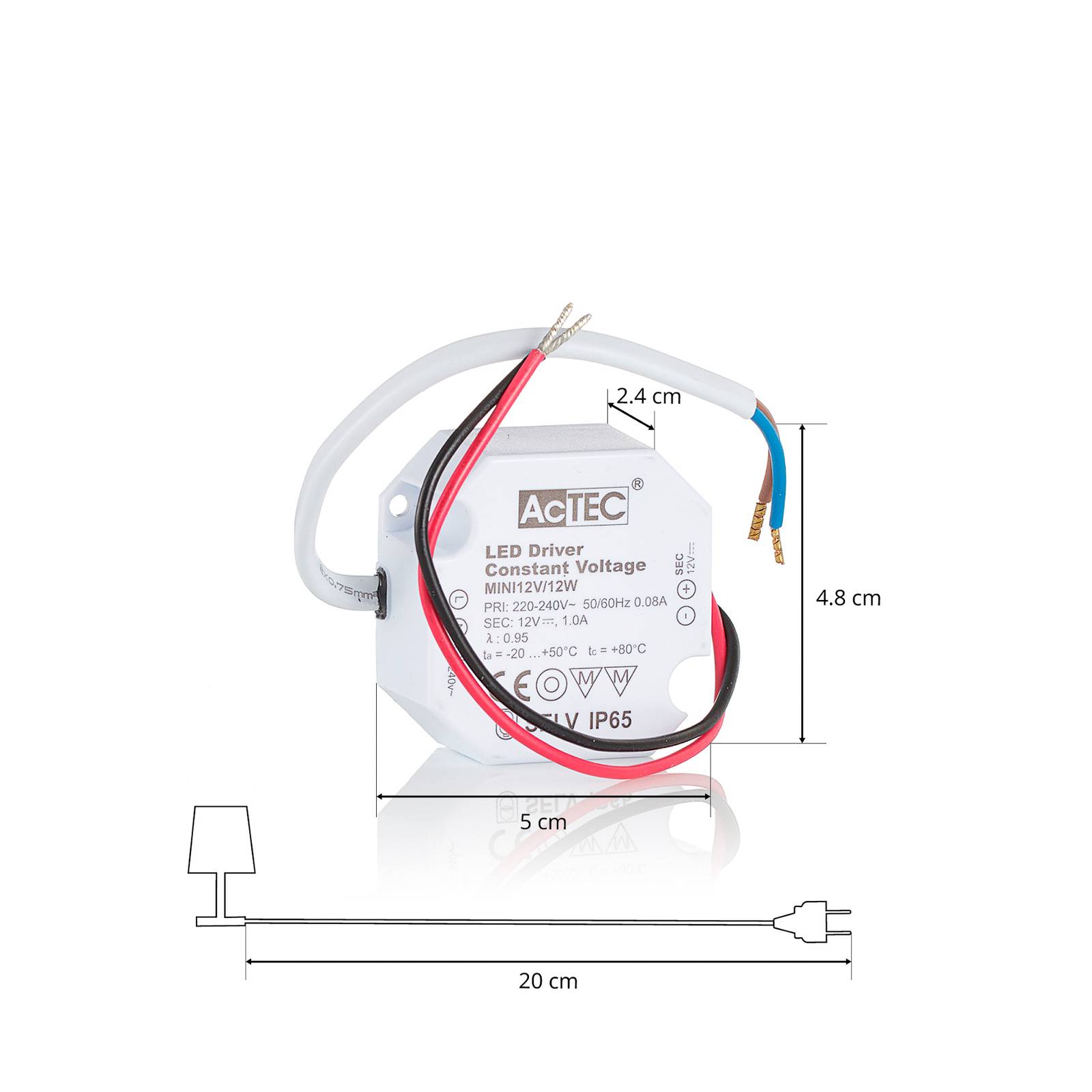 AcTEC Mini LED-Treiber CV 12V, 12W, IP65 von AcTEC