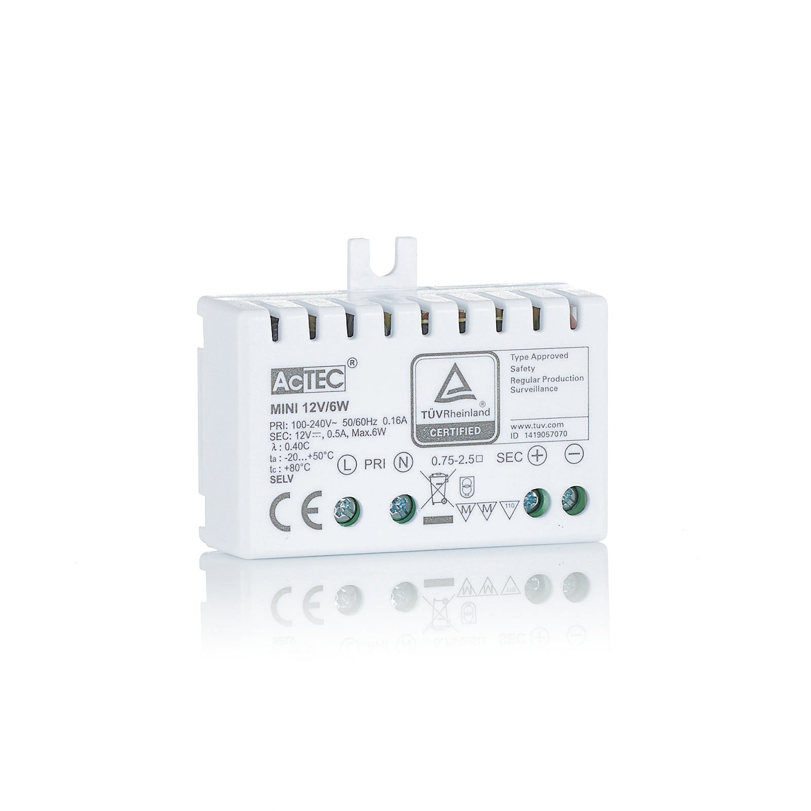 AcTEC Mini LED-Treiber CV 12V, 6W, IP20 von AcTEC