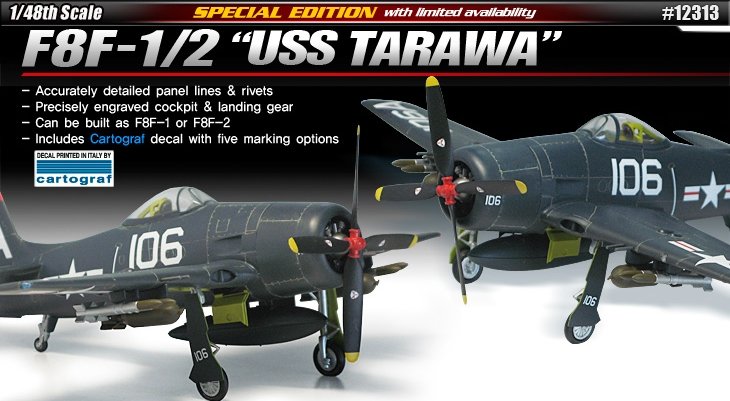 F8F-1/2 USS Tarawa von Academy Plastic Model