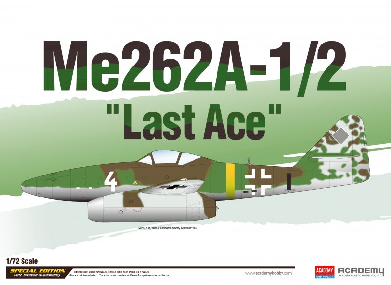 Messerschmitt Me 262 A-1/2 LAST ACE - Limited Edition von Academy Plastic Model