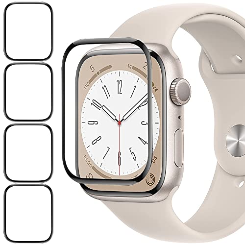 Acadeny [4 Stück Displayschutzfolie kompatibel mit Apple Watch Series 8/Series 7 45 mm, kratzfest, berührungsempfindlich, blasenfrei, einfache Anwendung, mattierte Folie, vollständige Abdeckung von Acadeny