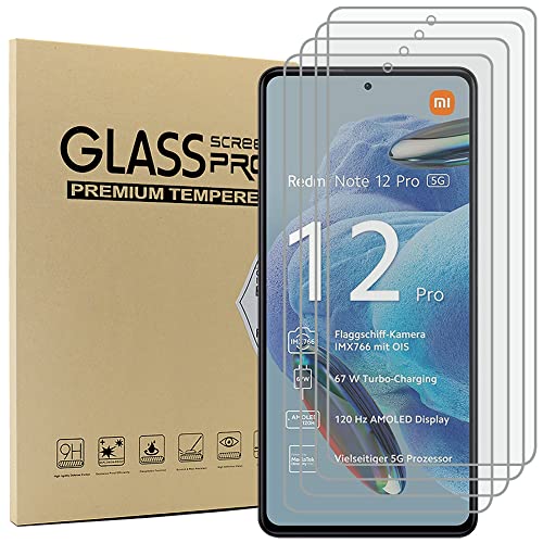 Acadeny [4 Stück Gehärtetes Glas Displayschutz Schutzfolie für redmi Note 12 Pro/Note 12 Pro+,[Einfache Installation],9H Härte,Anti- Kratzer,3D Runde Kante,HD-Klar,No-Bubble,Screen Protector für von Acadeny
