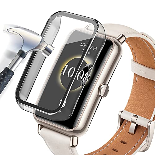 Acadeny Hülle Mit Gehärtetes Glas Displayschutz Kompatibles für Huawei Watch Fit Mini,9H Härte 360° Rundum Schutzhülle Ultradünne Schutz PC Case Cover,Transparent von Acadeny