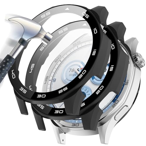 Acadeny Hülle Mit Gehärtetes Glas Displayschutz Kompatibles für Huawei Watch GT5 46mm,9H Härte 360° Rundum Schutzhülle Ultradünne Schutz PC Case Cover,schwarz+schwarz Acadeny Hülle Mit Gehärtetes Glas Displayschutz Kompatibles für Huawei Watch GT5 46mm,9H Härte 360° Rundum Schutzhülle Ultradünne Schutz PC Case Cover,schwarz+schwarz von Acadeny