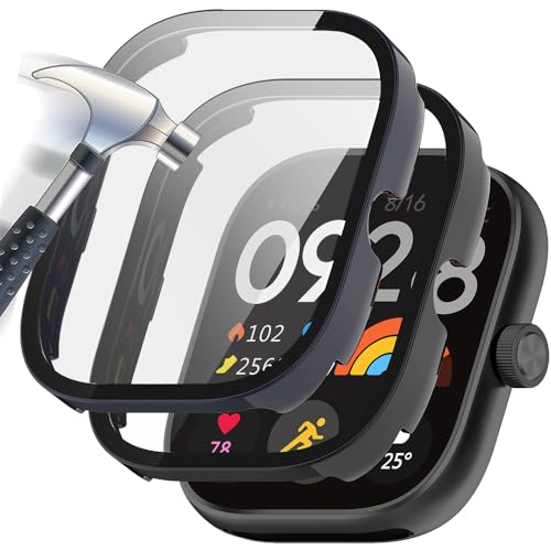 Acadeny Hülle Mit Gehärtetes Glas Displayschutz Kompatibles für xiaomi redmi Watch 4,9H Härte 360° Rundum Schutzhülle Ultradünne Schutz PC Case Cover,schwarz+blau Acadeny Hülle Mit Gehärtetes Glas Displayschutz Kompatibles für xiaomi redmi Watch 4,9H Härte 360° Rundum Schutzhülle Ultradünne Schutz PC Case Cover,schwarz+blau von Acadeny
