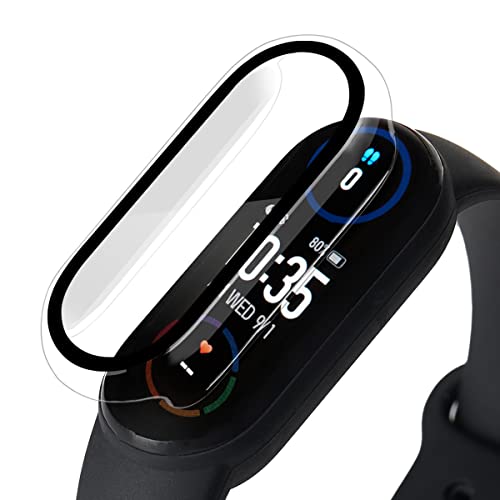 Acadeny Hülle Mit Glas Displayschutz Kompatibles für xiaomi Band 6/5/4/3, 9H Härte 360° Rundum Schutzhülle Ultradünne Schutz PC Case für Mi Band 6/5/4/3,Transparent von Acadeny