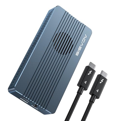 ACASIS 40Gbps M.2 NVMe SSD-Gehäuse mit integriertem Lüfter, werkzeuglose Installation für M1 M2 Pro/Max, kompatibel mit USB4/3.2/3.1/3.0/2.0, unterstützt SSD Größe 2280 B+M M-Key(TBU405Pro M1) von Acasis