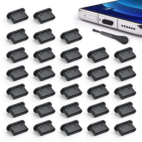 USB-C-Staubschutzstecker, Typ C, Staubschutz, Typ-C-Staubschutz, Ladeanschluss-Schutz mit Reinigungsbürste, für iPhone 15, Samsung Galaxy, Google Pixel, Moto G, TCL, UMIDIGI OnePlus Nord, 30 Stück USB-C-Staubschutzstecker, Typ C, Staubschutz, Typ-C-Staubschutz, Ladeanschluss-Schutz mit Reinigungsbürste, für iPhone 15, Samsung Galaxy, Google Pixel, Moto G, TCL, UMIDIGI OnePlus Nord, 30 Stück von AccEncyc