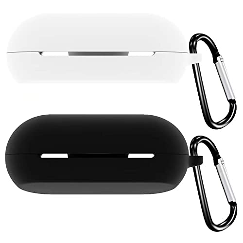 Accdeny Kompatibel mit Sony WF-C500 Kopfhörer-Hülle, [Unterstützt kabelloses Laden] [Stoßfeste Schutzhülle] Silikon-Kopfhörerhülle (Schwarz-Weiß) von Accdeny