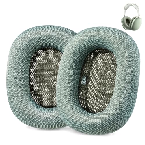 AHG Accessory House Global Aufgerüstete Ersatz-Ohrpolster für AirPods Max, kompatibel mit Apple AirPods Max Kopfhörern (Grun). Silikonbeschichtetes Mesh/Hochdichter Schaumstoff/Starker Magnet von Accessory House