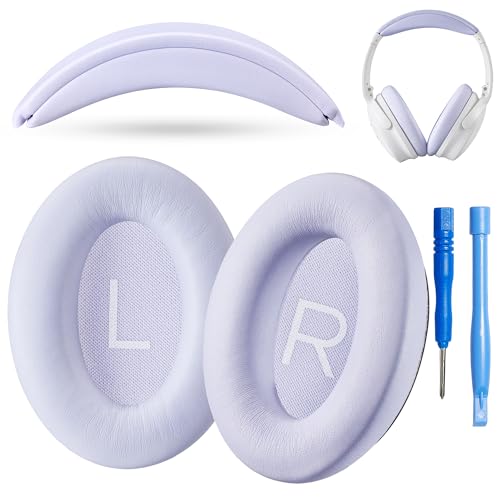 AHG Accessory House Global Ersatz-QC-Ohrpolster und Kopfbügelpolster, kompatibel mit Bose QuietComfort (2023) QC45 QCSE QC35 II Wireless Noise Cancelling Kopfhörer (lila), einfache Selbstmontage von Accessory House
