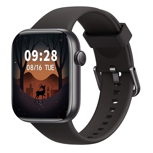 AcclaFit Smartwatch Damen Herren mit Bluetooth Anrufe, 1,85 Zoll Smart Watch mit Herzfrequenz, Schlafmonitor, Wasserdicht Fitnessuhr Schrittzähler, Fitness Tracker mit 147 Sportmodi für Android iOS von AcclaFit