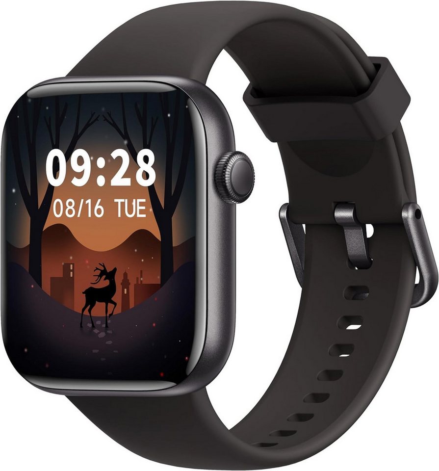 Acclafit Damen's und Herren's Bluetooth Anrufe Fitness Tracker Wasserdicht Smartwatch (1,85 Zoll, Android/iOS), mit Herzfrequenz, Schlafmonitor, Schrittzähler, 147 Sportmodi von Acclafit