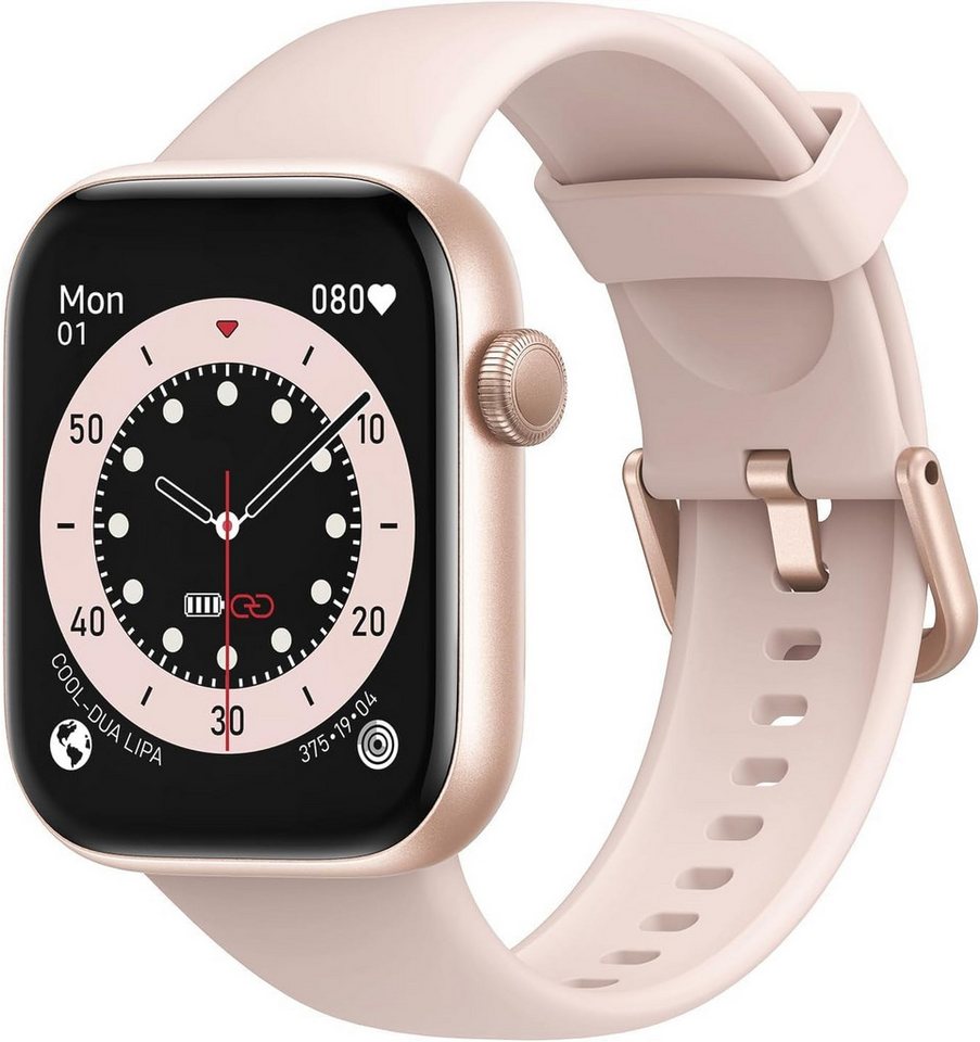 Acclafit mit Bluetooth-Anrufen, Fitness-Tracker Herzfrequenz-SpO2-Schlafmonitor Smartwatch (1,85 Zoll, Android, iOS), mit Blutsauerstoff- und Blutdruckmessung 140+ Sport- und Trainingsmodi von Acclafit