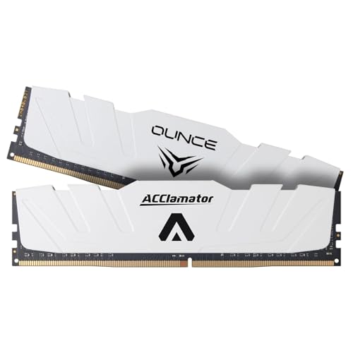 Acclamator DDR4 RAM 32GB Computerspeicher CL22 mit Kühlkörper kompatibel mit 3600MHz, Acclamator (16GB-3600×2, Gaming White, 2er-Pack) von Acclamator