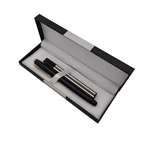 Accod Metall-Kugelschreiber mit zwei baren schwarzen minen (0,5 mm), schönes Geschenk für Freunde, Familie, Kollegen und Geschäftspartner (schwarz) von Accod