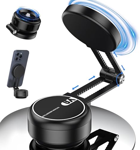 Accrue Nixie Phone Holder, 2025 New 360 Rotatable Foldable Retractable Automatic Strong Adhesion One-Click Removal, Electric Vacuum Suction Phone Mount (B-Black) von Accrue