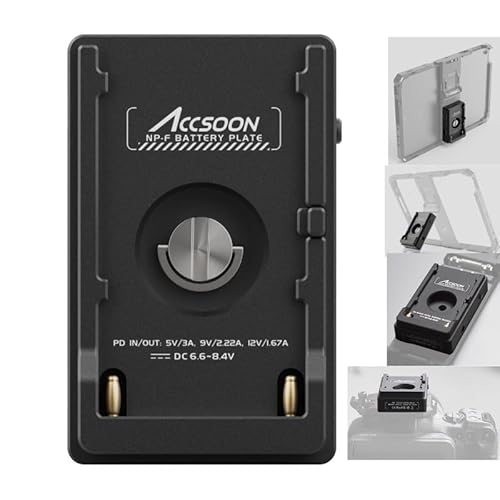 Accsoon Acco4 NP-F Akku-Plattenadapter Schnellladung für Sony NP-F Akkus für iPad/iPhone Accsoon PowerCage/DSLR/Mirrorless Kameras und mehr. von Accsoon