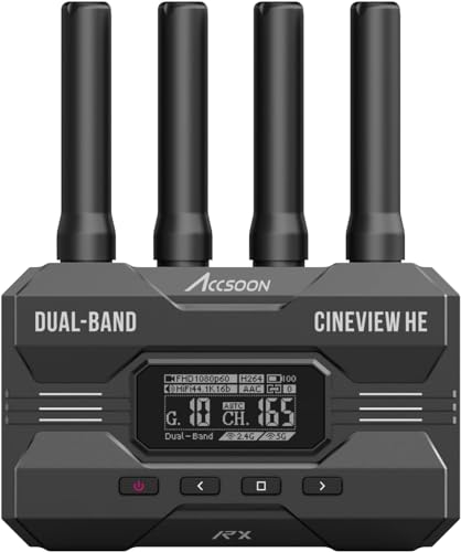 Accsoon CineView HE Empfänger Wireless Receiver HDMI Dual-Band 2.4GHz 5GHz 1200ft/350m 0.06s HD Kamerasteuerung IOS Android für Tik-Tok YouTube Live Streaming (nur CineView HE Empfänger) von Accsoon