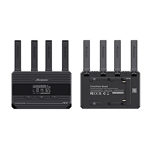 Accsoon CineView Quad Drahtlos SDI/HDMI Video Sender und Empfänger Set 0.06S Niedrige Latenz, 500ft Reichweite, Dual-Band-Übertragung Störsicheres von Accsoon