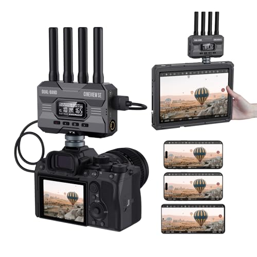 Accsoon CineView SE Drahtloses Bildübertragungssystem, HDMI- und SDI-Drahtlosübertragungssender und -empfänger, Dualband-Übertragung, Reichweite 1200 Fuß/350 m, Latenz 0,05 s und 1080P HD-Video von Accsoon