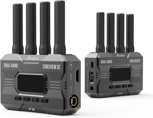 Accsoon CineView SE SDI- und HDMI Wireless Transmitter, 2,4 GHz + 5 GHz Dualband-Übertragungssender mit 1080P60fps, 1200 Fuß/50 ms, 0,05 s Verzögerung, Überwachung von 4 Anwendungen (nur Sender) von Accsoon