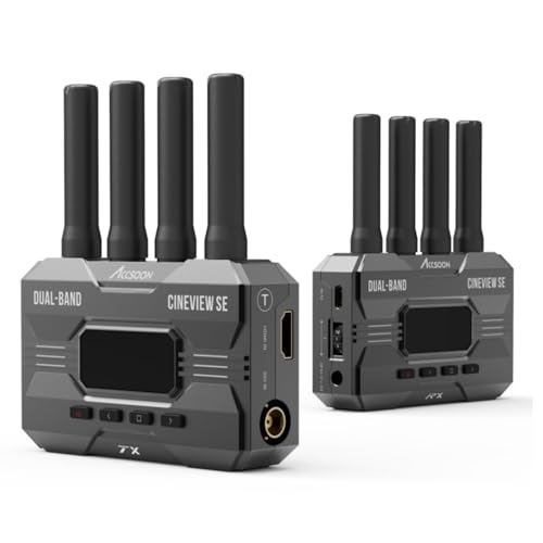 Accsoon CineView SE Wireless Transmitter Receiver System SDI & HDMI Dualband-Technologie 2.4GHz 5GHz 1200ft/50ms HD Kamerasteuerung IOS Android für Tik-Tok YouTube Live Streaming. von Accsoon