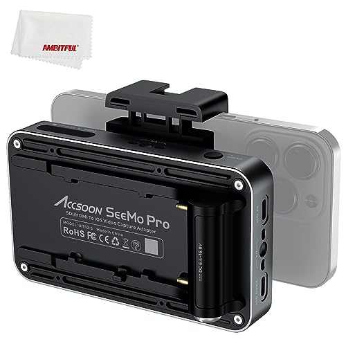 Accsoon SeeMo Pro SDI and HDMI Video on ios Phone and Ipad,H.264 HD Recrding & Shaeing,2 Pin DC Power or NP-F Battery (SeeMo Pro) von Accsoon