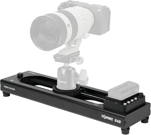 Accsoon - Toprig S40 - Motorisierter Kameraschlitten für Videoaufnahmen - Max. Belastung bis zu 2,5 kg vertikal und 4 kg horizontal - Geschwindigkeit 5 cm/s - Max. Verfahrweg: 225 mm von toprig