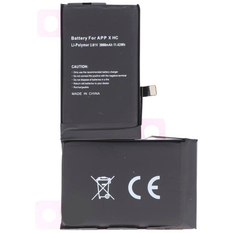 3000mAh Akku passend für Apple iPhone X Li-Polymer 3,81 Volt  11,4Wh high capacity built-in ohne Werkzeug von AccuCell