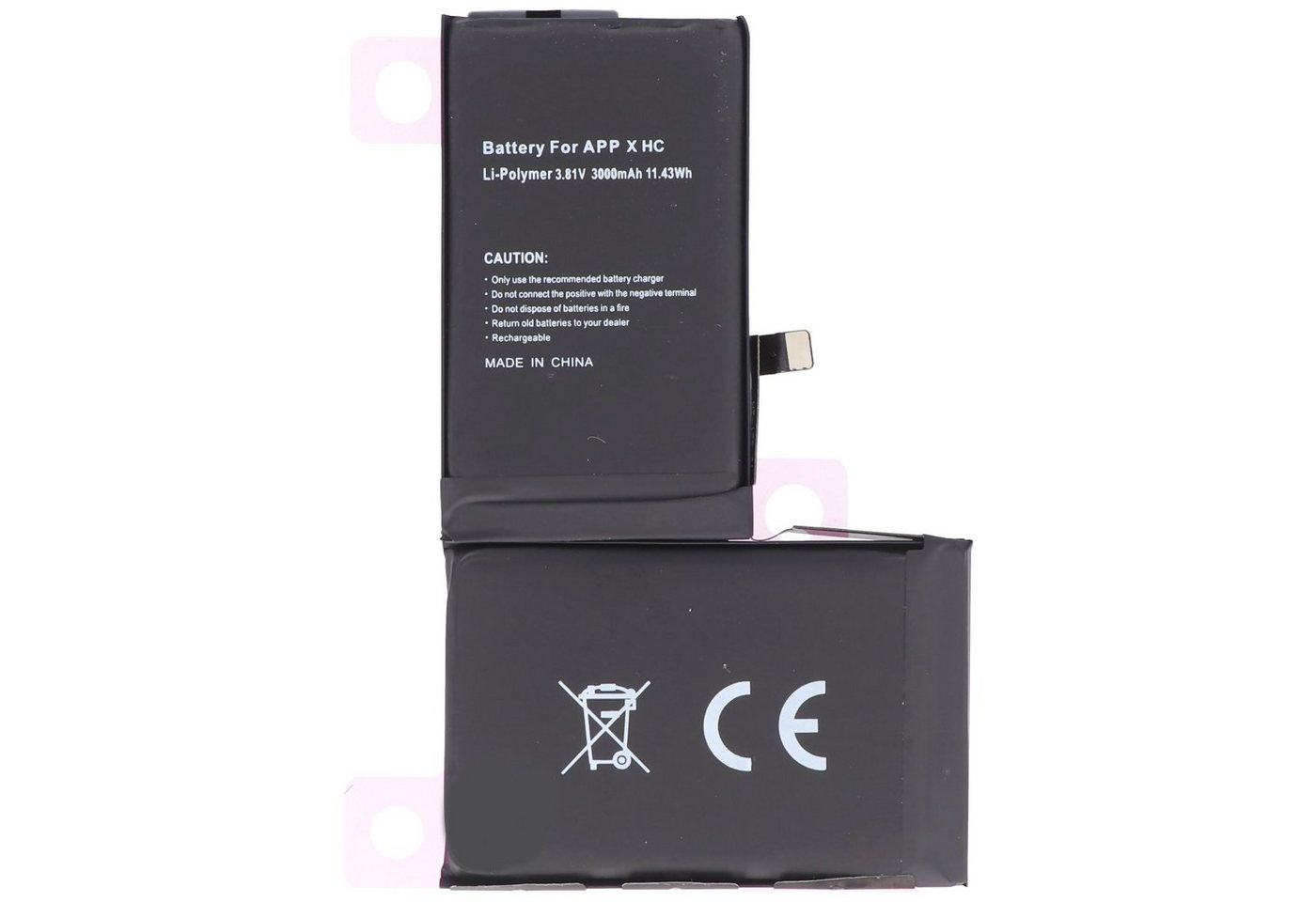 AccuCell 3000mAh Akku passend für Apple iPhone X Li-Polymer 3,81 Volt 11,4Wh Akku 3000 mAh (3,8 V) von AccuCell