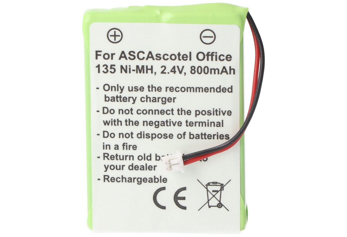 AccuCell ASCOM ASCOTEL OFFICE 135 Akku als Nachbau Akku von AccuCell mit 800mA Akku 700 mAh (2,4 V) von AccuCell