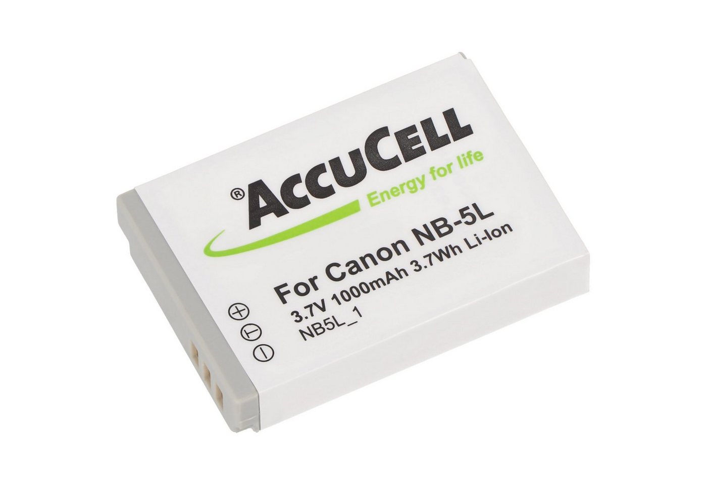 AccuCell AccuCell Akku passend für Canon NB-5L Digicam IXUS 800 IS NB-5LH Akku 1120 mAh (3,7 V) von AccuCell