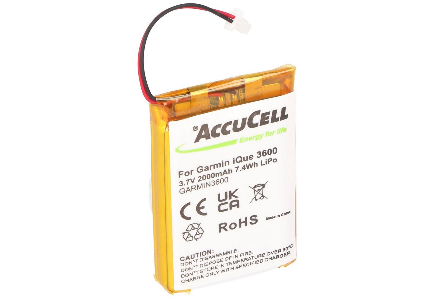 AccuCell AccuCell Akku passend für Garmin iQue 3200, 2000mAh extended Akku 2000 mAh (3,7 V) von AccuCell