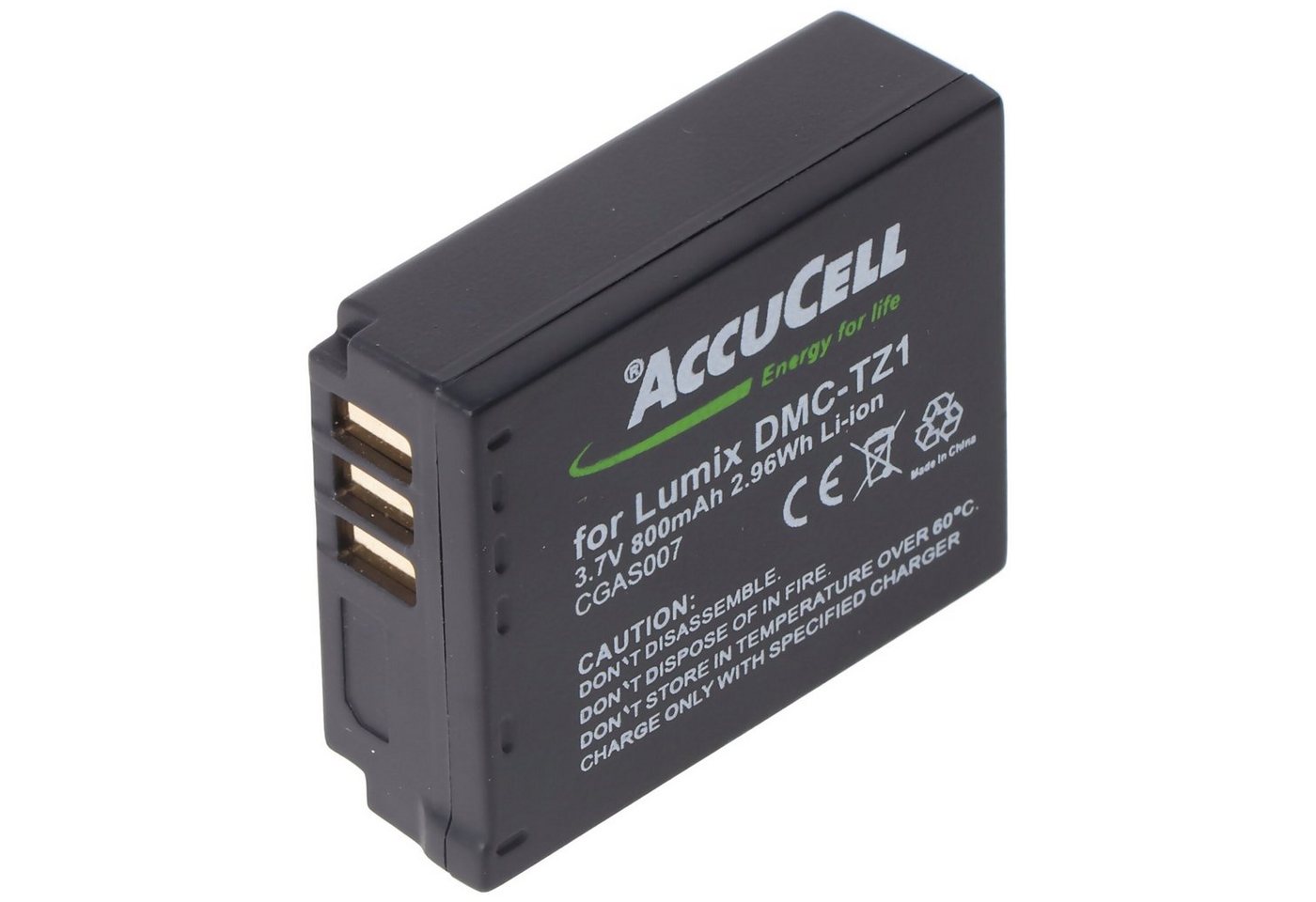 AccuCell AccuCell Akku passend für Panasonic Lumix DMC-TZ2 Akku 1000 mAh (3,7 V) von AccuCell