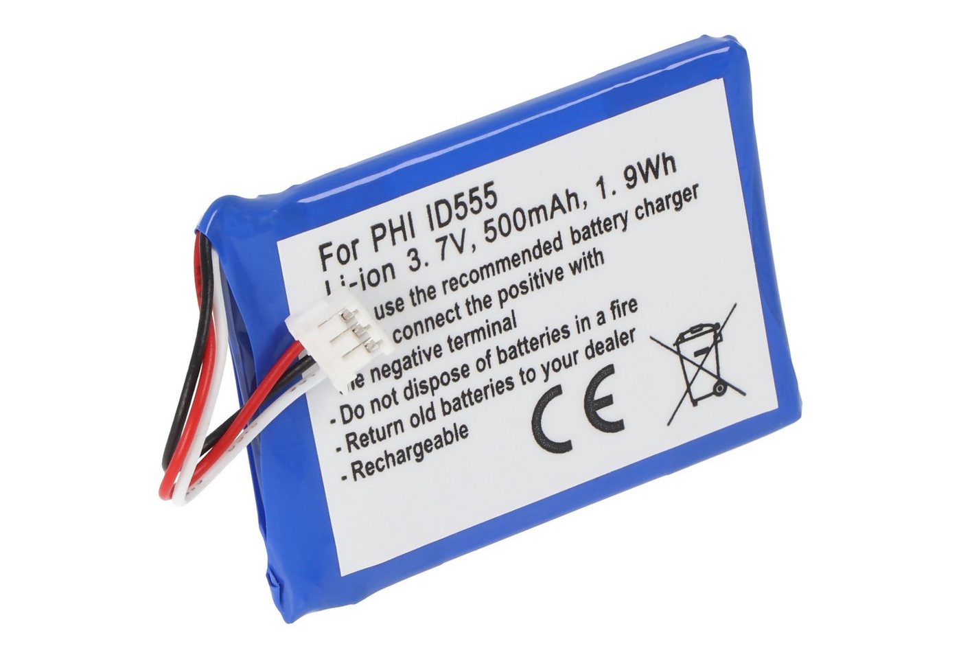AccuCell AccuCell Akku passend für den Akku PHILIPS ID555, ID5551B/38, ID5552B Akku 500 mAh (3,7 V) von AccuCell