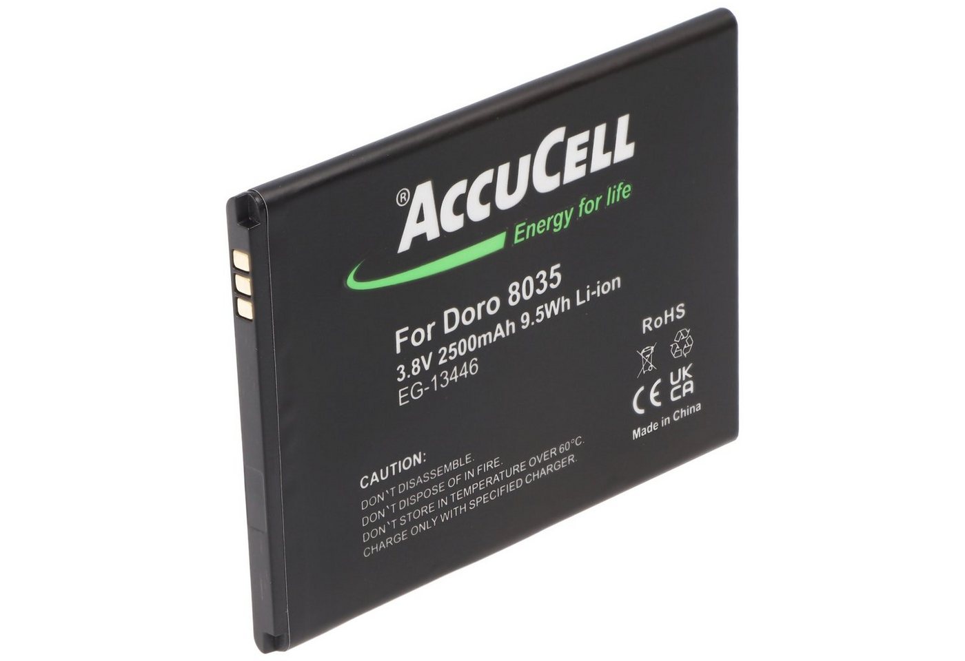 AccuCell Akku nur passend für Doro 8035 Li-ion Akkutyp DBT-2500A, DBS-0170 3,7 Akku von AccuCell
