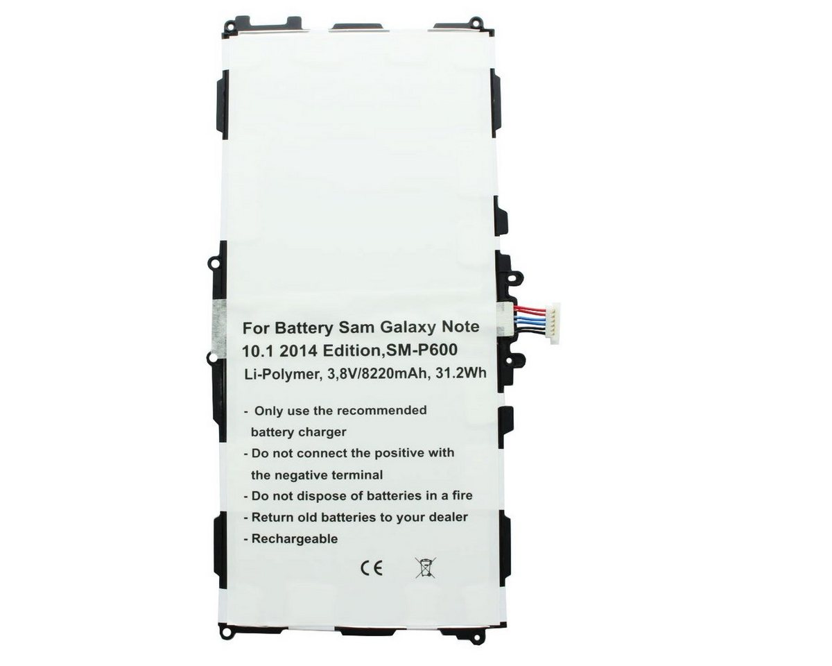 AccuCell Akku nur passend für Samsung Galaxy Note 10.1 2014 Edition SM-P600 Ak Akku 8220 mAh (3,8 V) von AccuCell