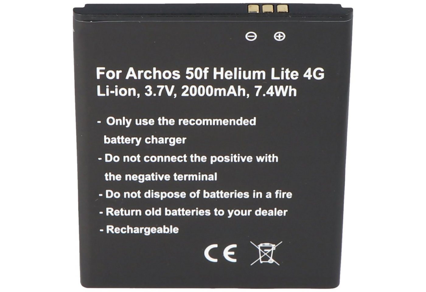 AccuCell Akku nur passend für den Archos AC50FHE Akku AC50FHELI Archos 50f Hel Akku 2000 mAh (3,7 V) von AccuCell