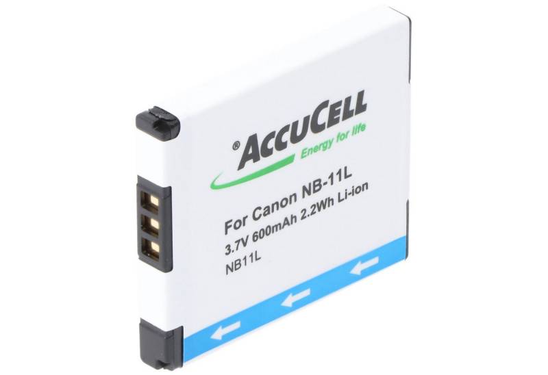 AccuCell Akku passend für Canon NB-11L, NB-11LH Akku, Ixus 125 HS, 240, Power Akku 600 mAh (3,7 V) von AccuCell