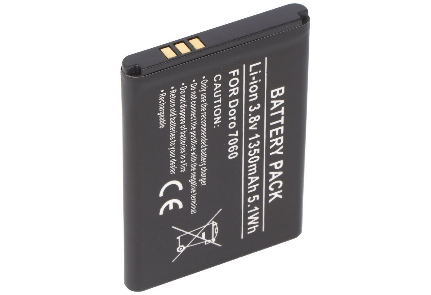 AccuCell Akku passend für Doro 7060, DBS-1350A Li-ion, 3,8V, 1350mAh, 5,1Wh, c Akku von AccuCell