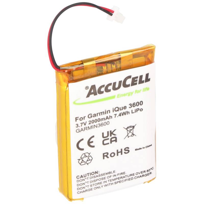 AccuCell Akku passend für Garmin iQue 3200, 2000mAh extended von AccuCell