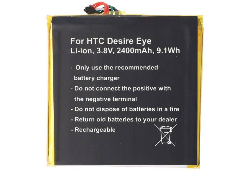 AccuCell Akku passend für HTC Desire Eye, Li-Ion, 3,8V, 2400mAh, 9,1Wh, built- Akku 2400 mAh (3,8 V) von AccuCell