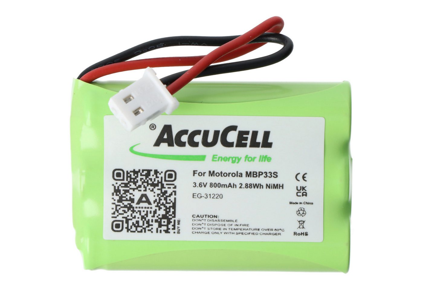 AccuCell Akku passend für Motorola MBP33S, NiMH, 3,6V, min. 700mAh, 2,9Wh Akku 800 mAh (3,6 V) von AccuCell
