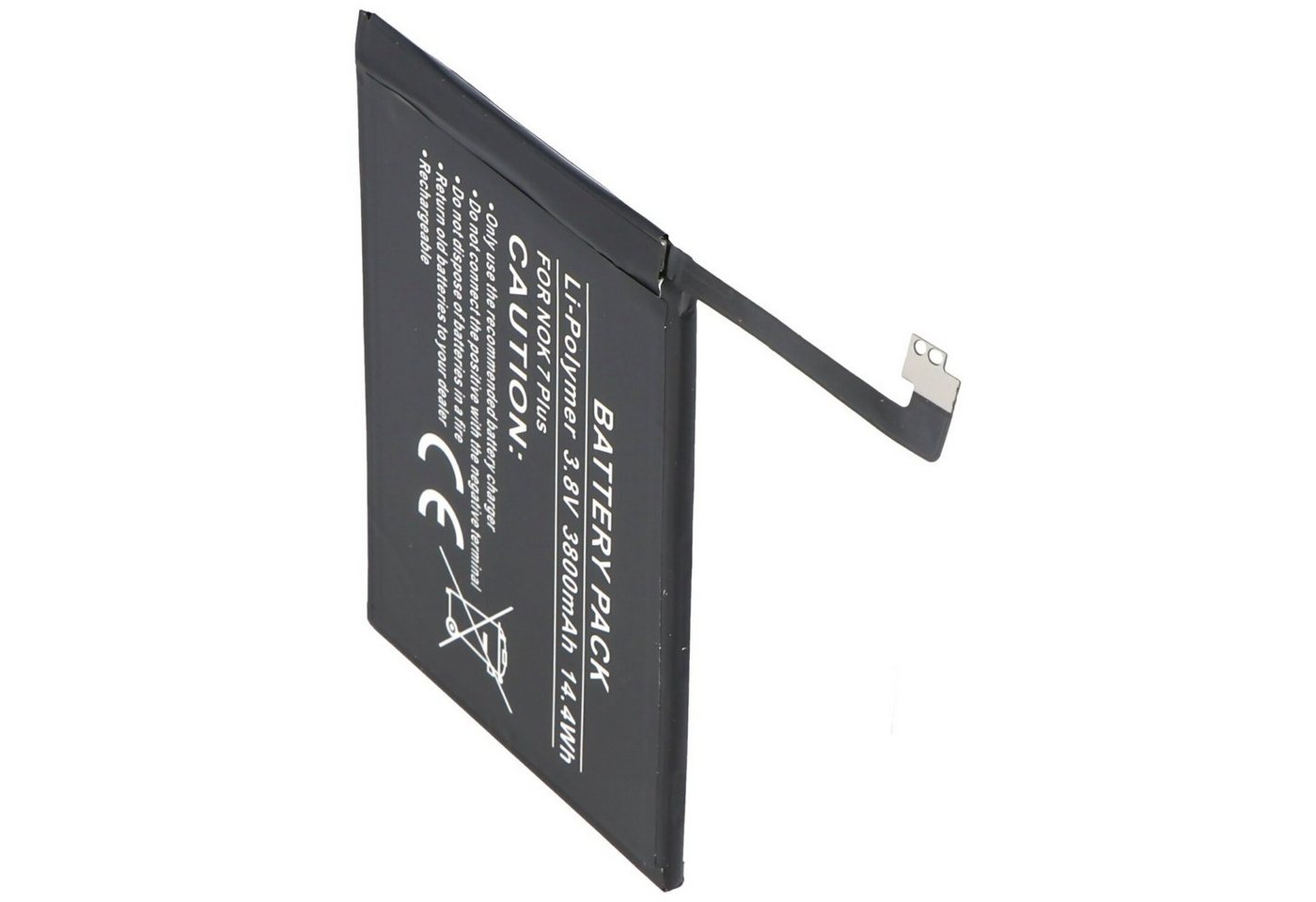 AccuCell Akku passend für Nokia 7 plus, Li-Polymer, 3,8V, 3800mAh, 14,4Wh Akku 3800 mAh (3,8 V) von AccuCell