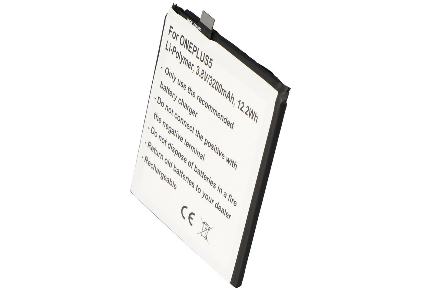 AccuCell Akku passend für ONEPLUS 5 BLP637 Akku-Li-Polymer 3,8V, 3200mAh 12,2W Akku 3200 mAh (3,8 V) von AccuCell