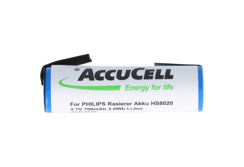 AccuCell Akku passend für PHILIPS Rasierer Akku HS8020, HS8040, HS8060, HS8070 Akku 650 mAh (3,7 V) von AccuCell