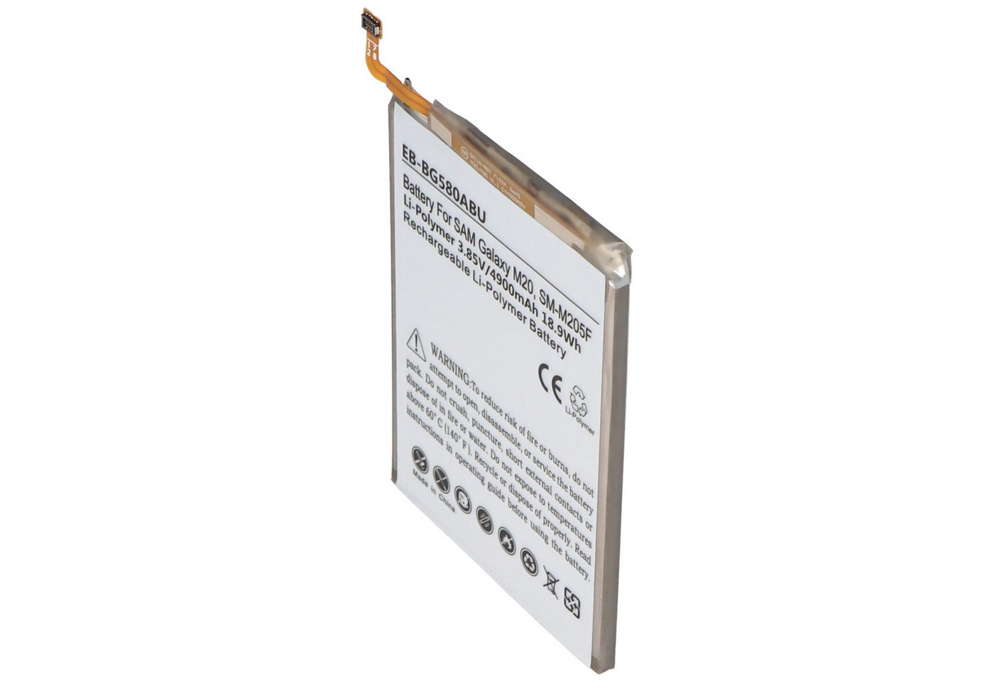 AccuCell Akku passend für Samsung Galaxy M20, SM-M205F, Li-Polymer, 3,85V, 490 Akku 4900 mAh (3,9 V) von AccuCell